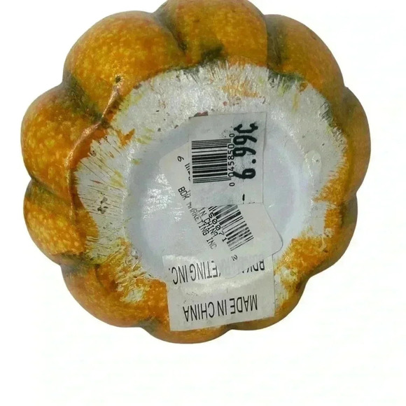 VINTAGE HALLOWEEN CERAMIC PUMPKIN DECOR SHELF STORAGE CENTER PIECE CANDY BOWL - Picture 2 of 12